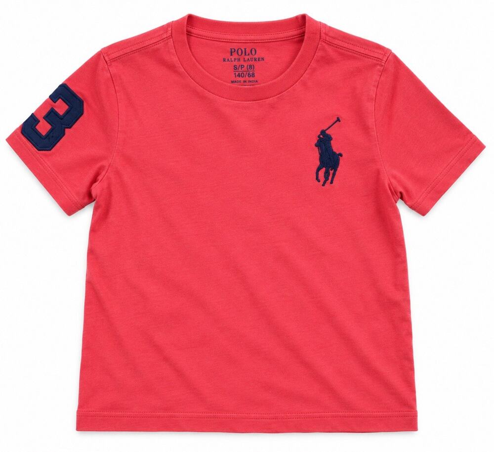 Polo Ralph Lauren Boys Big Pony T-Shirt – Coral Red – Size Small (8)